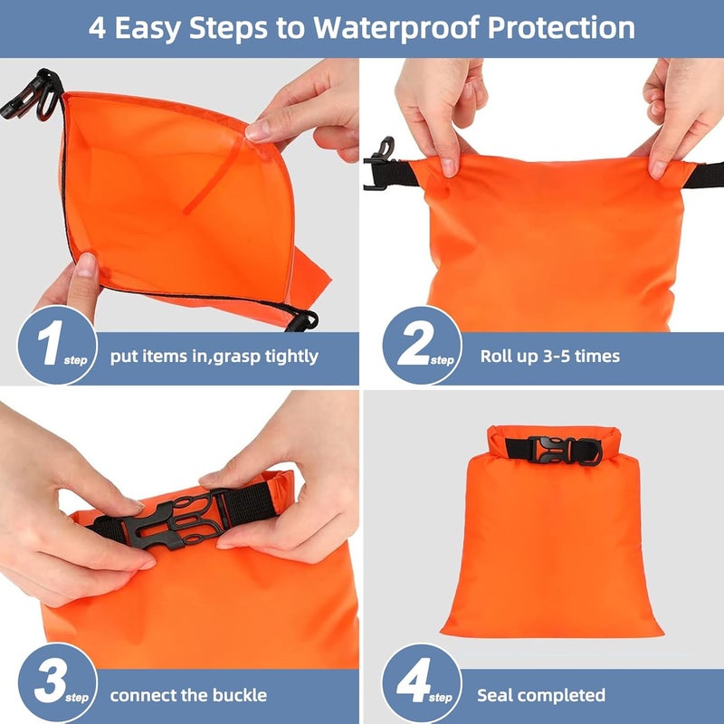 ILZAR Store 6PCS Dry Bags Waterproof, Lightweight Dry Bags for Kayaking Waterproof，Outdoor Waterproof Bag for Kayaking Hiking Boating Camping - Image 3